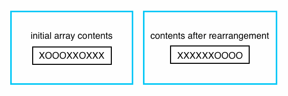 Moving X's to Precede O's