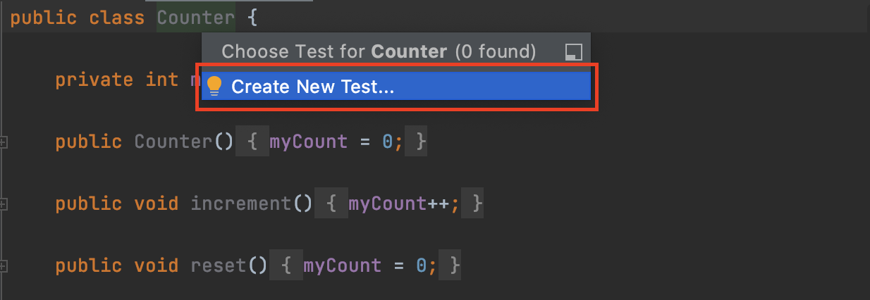 Create Counter Test