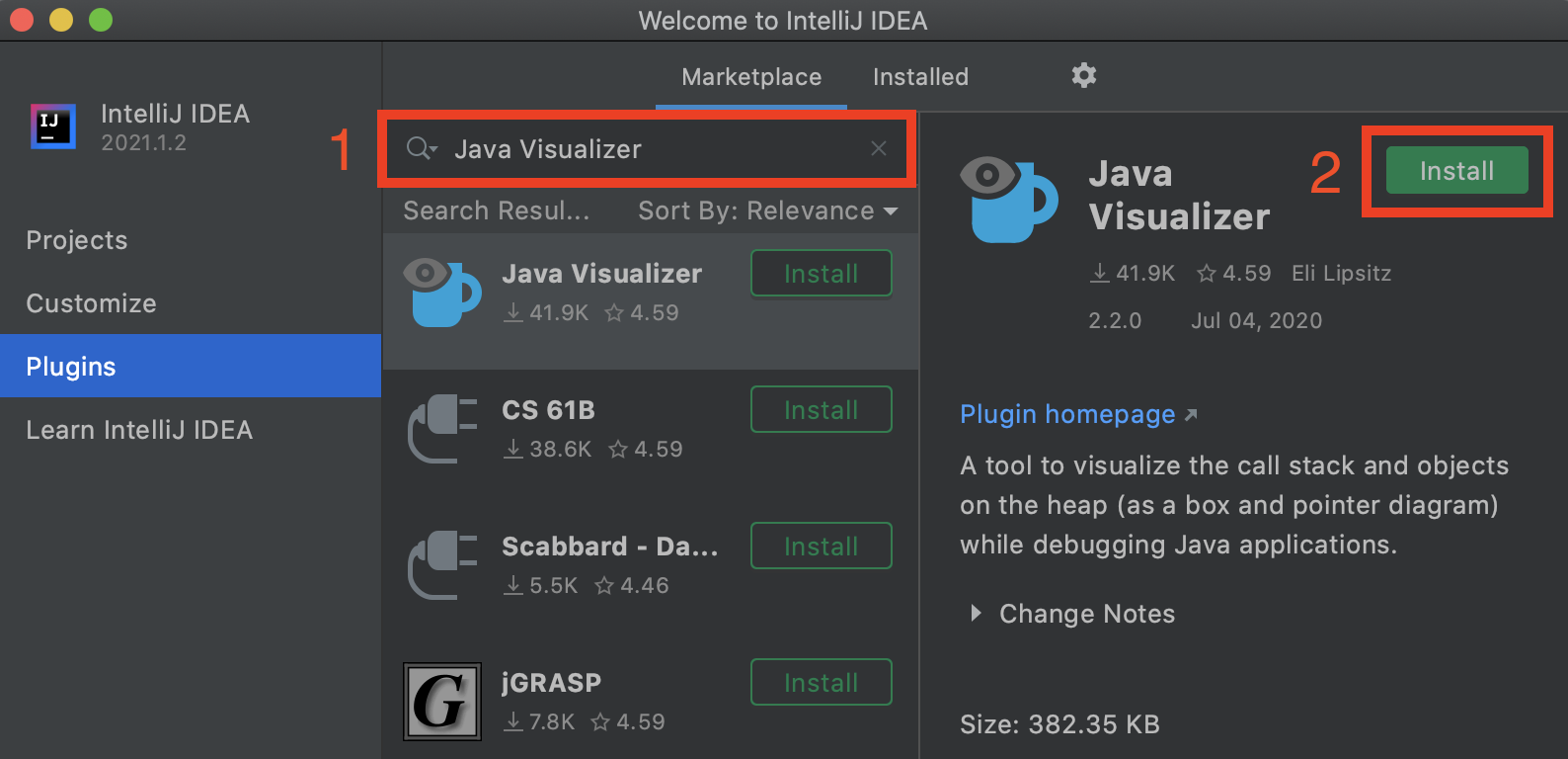 Search Java Visualizer