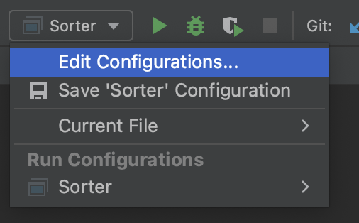 Edit run configurations